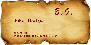 Beke Ibolya névjegykártya
